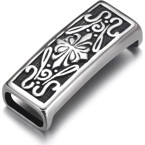 Stainless Steel Slider Beads Sheet Polished 12x6mm Hole Bead Slide Charms DIY Accessories for Jewelry Making Supplies