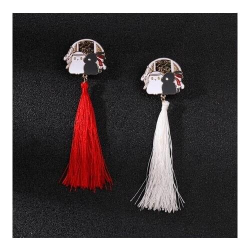 NEW Anime The Untamed MDZS Wuxian Wangji Cute Rabbit Tassel Metal Badge Brooch Pins Button Costume Props Decor Souvenir Cosplay