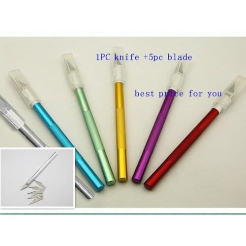 New Non-Slip Metal Scalpel Knife Tools Kit Cutter Engraving Craft 1pc knife+ 5pcs Blades Mobile Phone PCB DIY Repair Hand Tools