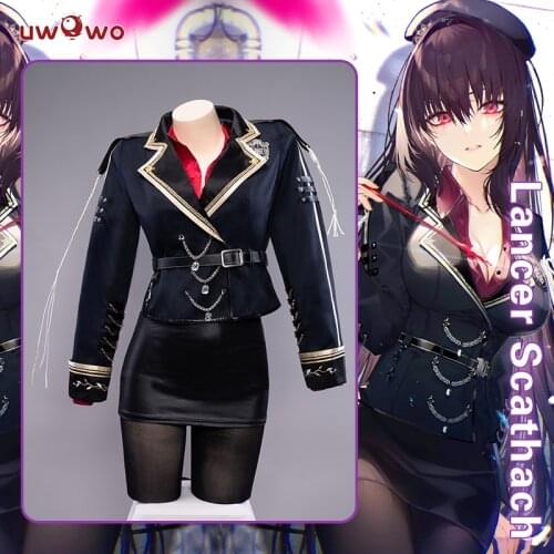 UWOWO Anime Fate Grand Order Lancer Scathach Cosplay Costume FGO Fourth Anniversary Outfit Women Dress Suit Cos