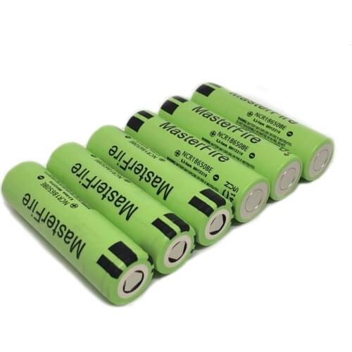 MasterFire 6pcs/lot Genuine 18650 NCR18650BE 3200mah 3.7v Rechargeable Battery Lithium Batteries Cell For panasonic for e-cigs