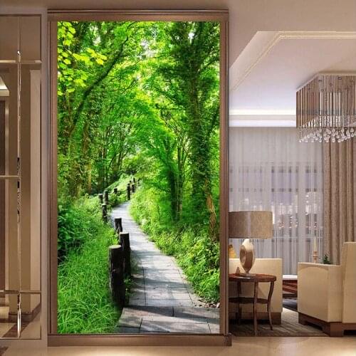 Drop Shipping Custom Photo Wall Covering For Walls 3D Forest Trail Nature Landscape Wall Painting Entrance Backdrop Wall Paper
