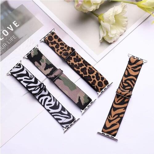 Elastic Watchband Nylon Straps for Apple Watch 6 SE 5 4 3 Band 42mm 38mm 40mm 44mm for Series 5 40mm Strap Adjustable Bracelet