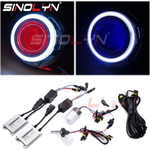 Sinolyn Projector Retrofit Headlight Lenses In H4 Car Lights Accessories 3.0 Koito Q5 Angel Devil Eyes Full Kit D2S D2H HID Bulb