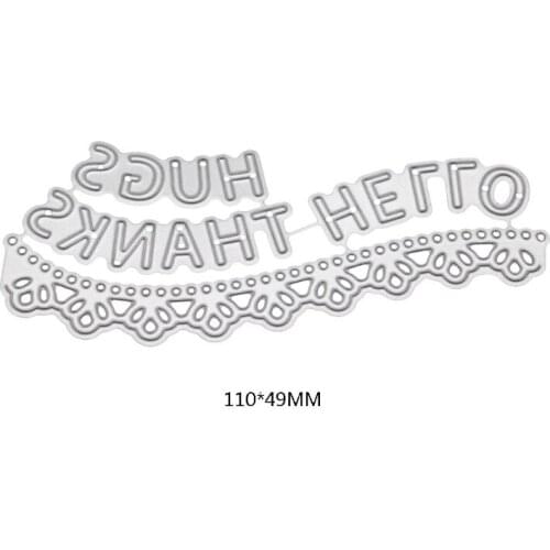 Thanks Hello Metal Cutting Dies Stencil DIY Scrapbooking Album Stamp Paper Card Embossing Crafts Decor