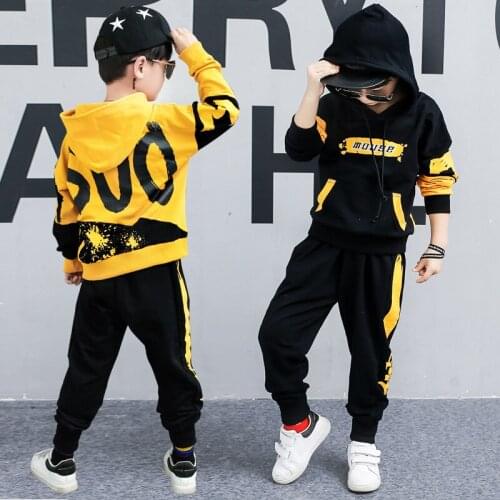 Autumn Kids Boys Tracksuit Sportswear Letter Printing Hoodie Sweatshirt+sweatpant Child Casual Jogger Running Workout Outfit Set