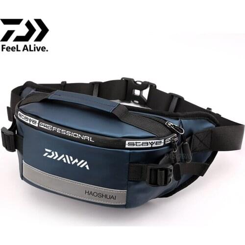 Daiwa Mens New Chest Bags Outdoor Sport Shoulder Bag Running Waterproof Cycling Zipped Waist Packs Multi-function Fishing Bag
