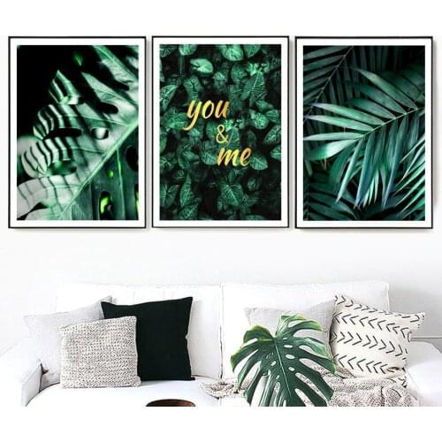 Fresh Green Tropical Plants Leaf Nordic Posters And Prints Wall Art Canvas Painting Decoration Wall Pictures For Living Room