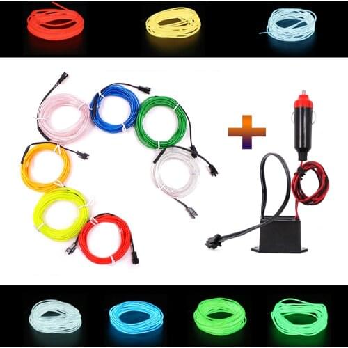5V USB EL wire flexible Glow EL Wire tape tube Strip LED Neon Lights Shoes Clothing Car waterproof led strip 1m/3m/5M 1PC/lot