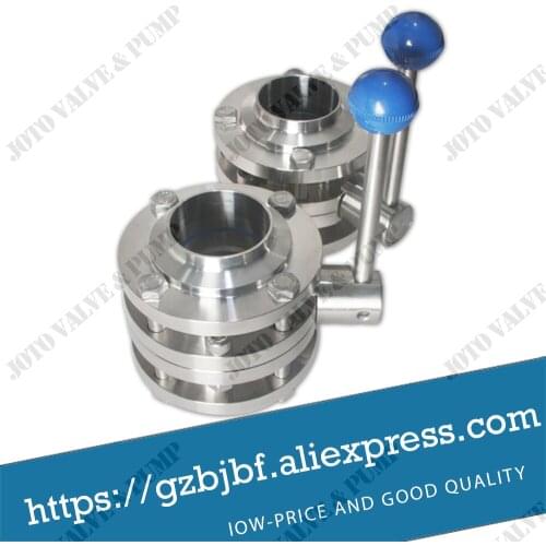 High Quality 2.5" SMS Three DISC Butterfly Valve(FLANGE TYPE)