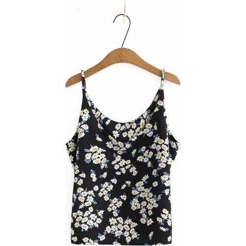 Plus Size M-3XL Summer New Korean V-neck Vest Womens Floral Printed Tops Casual Camisoles