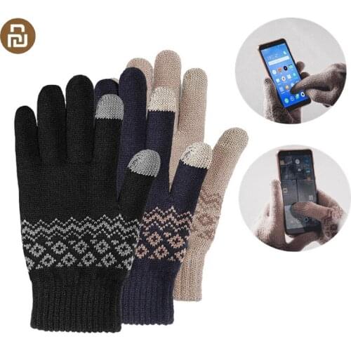 FO 1 Pair Touch Screen Gloves Winter Warm Velvet Cycling Motorcycle Glove Full Finger Gloves