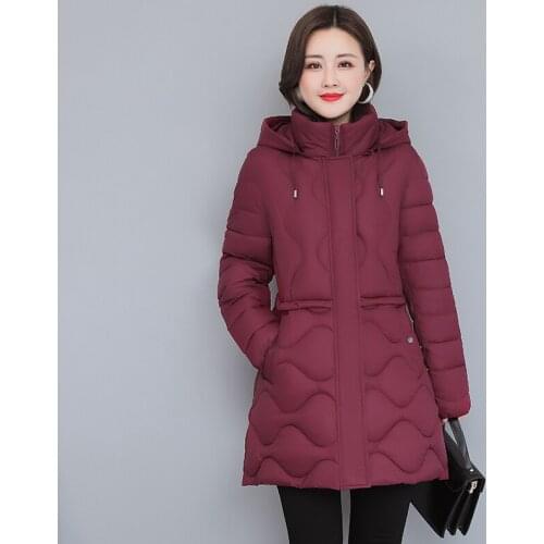 ISENMAL Middle-aged Women Winter Short Jacket Hooded Cotton Winter Coat Thick Casual Mother Jacket Women Parkas High Quality