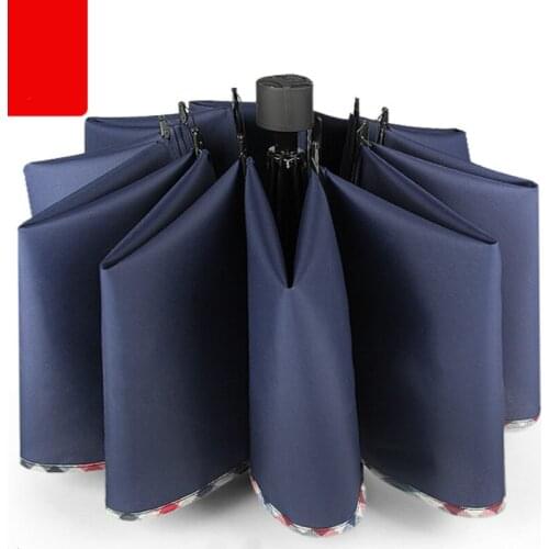 Large umbrellas 3 folding umbrella Hot Sale Brand Rain Umbrella Men Quality 10K Strong Windproof custom advertising parasol