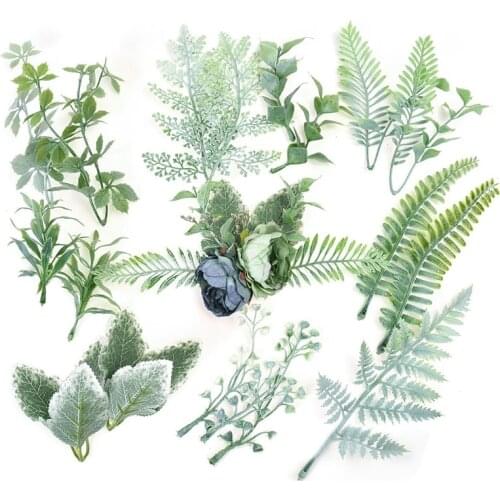 10pcs/lot Artificial Flower Leaves Plant Bouquet Wedding Home Party Fake Flowers Decoration DIY Wreath Accessories Scrapbooking