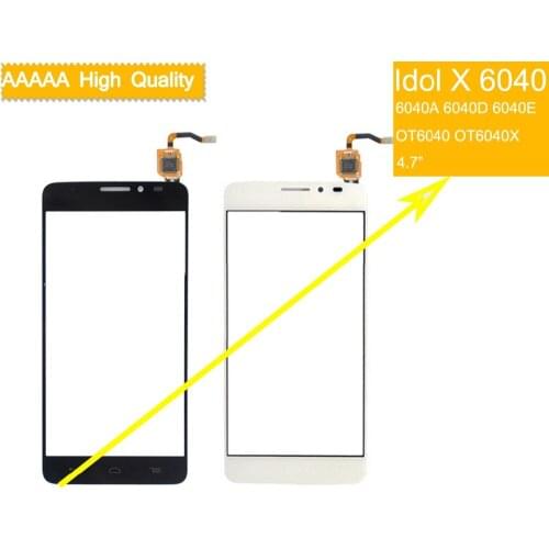 10pcs touch screen For Alcatel One Touch Idol X OT6040 6040 6040A 6040D 6040E TouchScreen Sensor Digitizer Glass Front Panel