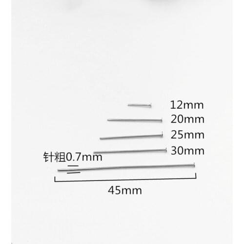 100pcs Stainless Steel Flat Head Pin 15 20 25 30 35 40 45 50MM Length Silver Tone Nail Headpin for DIY Jewelry Making Material