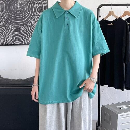 2021 Summer Mens Casual Clothes Couple T Shirts Lapel Collar Red Short Sleeve T-shirt Fashion Tops Tshirt Large Size M-5XL
