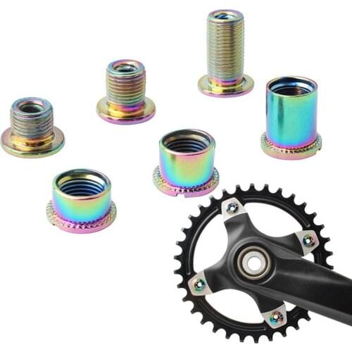 5 Pcs Rainbow DIY Crankset Screws MTB Road Bike Chainring M8 Screws Attachment Sprocket Chainwheel Bolts Spare Part