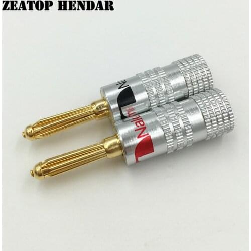 50Pcs High Quality 24K Gold Nakamichi Speaker 4MM Banana Plugs Copper Audio Jack Connector