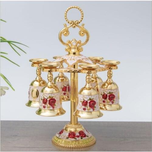 6cups/set metal wine cups wine tumbler set pasabahce copa moet wiskey cups for kitchen dining bar JB009