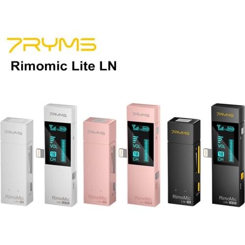 7RYMS Rimomic Lite LN Mini Wireless Microphone Real-time Monitor Video Mic for Phone iPhone iPad Computer Live Streaming Vlog