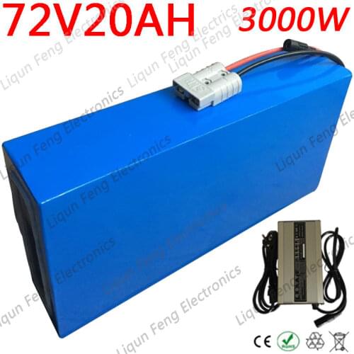 72V 3000W 2000W Electric Scooter Battery 72V 10AH 12AH 13AH 15AH 16AH18AH 20AH Electric Bicycle Lithium Battery With+5A Charger