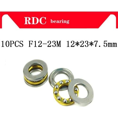 Free Shipping 10Pcs F12-23M Axial Ball High quality Thrust Bearings 12x23x7.5mm Plane thrust bearings for 12mm shaft 12*23*7.5mm