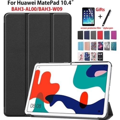 Case For Huawei MatePad 10.4" BAH3-W09 BAH3-AL00 Cover Funda Tablet Slim PU Leather Protective Stand Skin Shell Capa +Gift