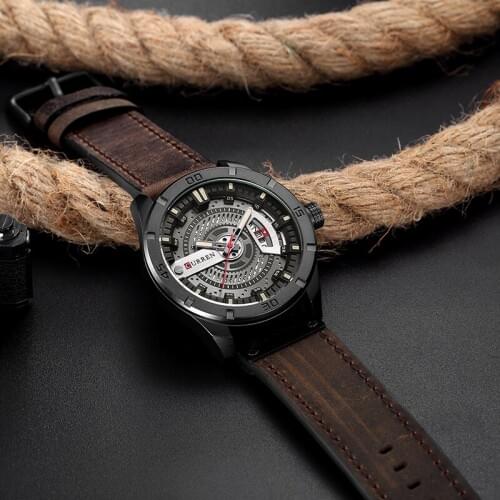 CURREN 8301 Sports Watch Luxury Brand Military Watches Male Analog Date Quartz Watch Men Casual Leather Wrist Watch Dropshipping