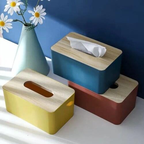 Wooden Tissue Box Environmental Protection Home Tissue Container Towel Napkin Tissue Holder Case for Office Home Decoration