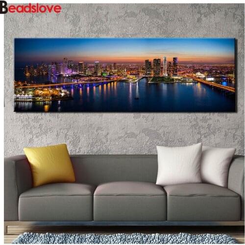 Diy diamond paintind rhinestone mosaic "New York City Night" cross stitch 5d embroidery diamond full square round drill large