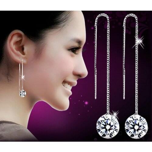 Long Section Of The Flow Of Thieves 2018 New Fashion Long Section Tassel Crystal Earrings Wholesale Jewelry Rhinestone Earings