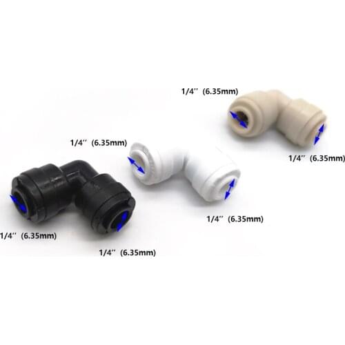 20 pcs Water Elbow Pipe Fitting 1/4" OD Hose Connection Reverse Osmosis Plastic Quick Coupling Connector Pure Water Purifies