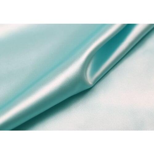 Howmay 100% pure silk charmeuse satin fabric 30m/m 114cm light blue 17# especially heavy weight for dress or cheongsam