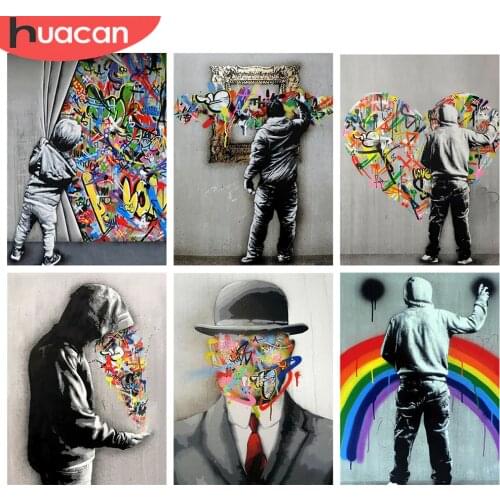 HUACAN 5d Diamond Painting Portrait Pictures Of Rhinestones Diamond Embroidery Abstract Mosaic Cross Stitch Handicraft