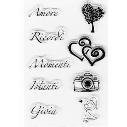 Italian Love Icon Clear Stamps planner Journal Transparent Rubber Stamps For Scrapbooking