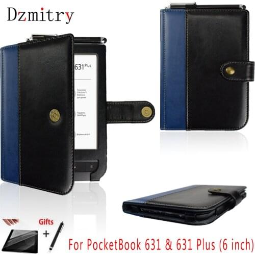 PU Leather book Shell For Pocketbook 631 Touch HD ebook and 631 Plus 6 inch eReader Touch HD 2 Protection Case Cover+Film+pen