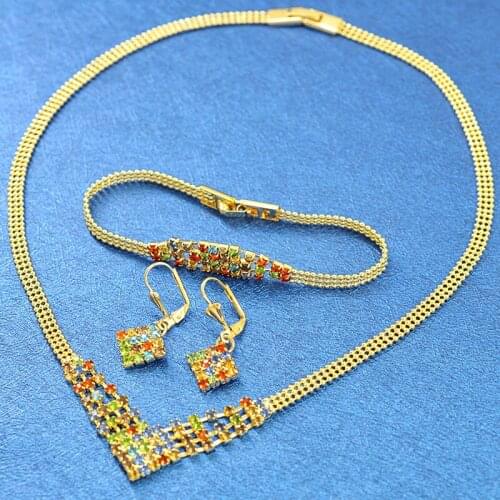 ZEA Dear Jewelry Dubai Fashion Collar Jewelry Set For Women Necklace Earrings Bracelet Set For Wedding Gift Big Jewelry Findings