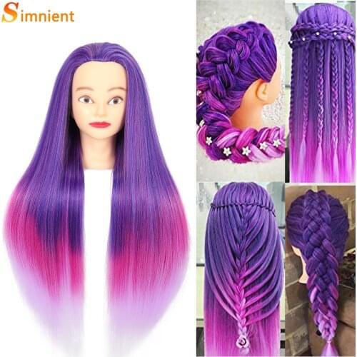 70cm100%Synthetic Fiber Hair Hairdressing Doll Mannequin Heads For Professional Practice Hairstyles Brading Dummy Doll Free Gift