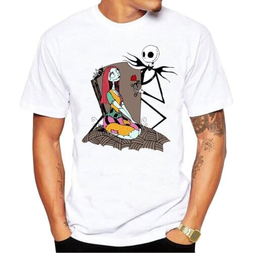 Funny The Nightmare Before Christmas T Shirt Men Tee Tops Tshirts Short Sleeved Fashion T-shirt