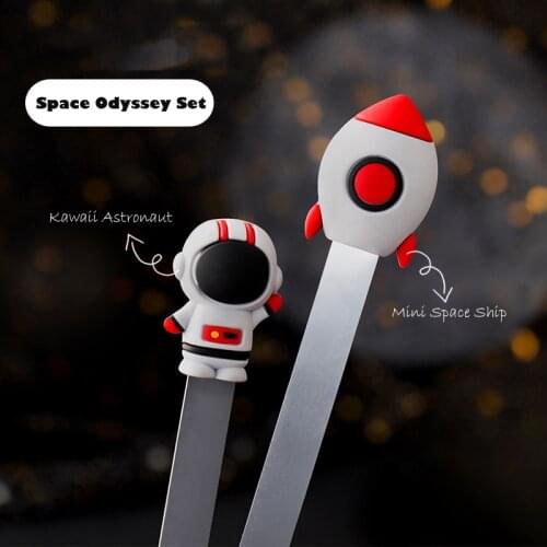 Creative Space Astronaut Rocket Ship Bookmark Set for Kid Student Reading Marker Page Book Holder Gift Cute Stationery Supplies