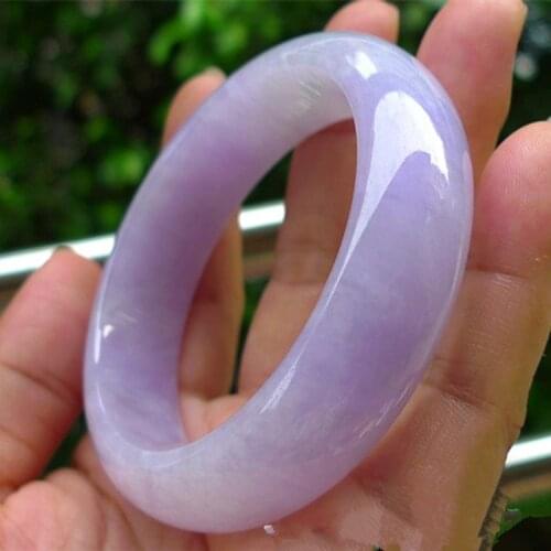 Natural Myanmar Violet Real Jades Bangles Women Hand-carved Certified Jade Stone Bracelets Jewellery For Girlfriend Mom Gifts