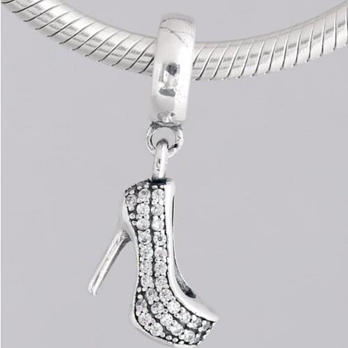 Original Sparkling Stiletto With Crystal Pendant Beads Fit 925 Sterling Silver Bead Charm Europe Bracelet Diy Jewelry