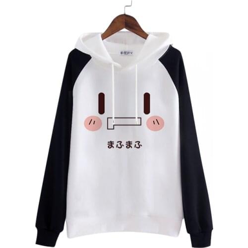 Autumn new mafumafu nico cos Cartoon faces printing man and woman long sleeve top Hooded hoody