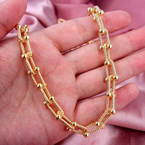 Punk U Shape Thick Link Chain Necklace For Women Men Fashion Gold Color Cuban Metal Chunky Chokers Necklaces Statement Jewelry