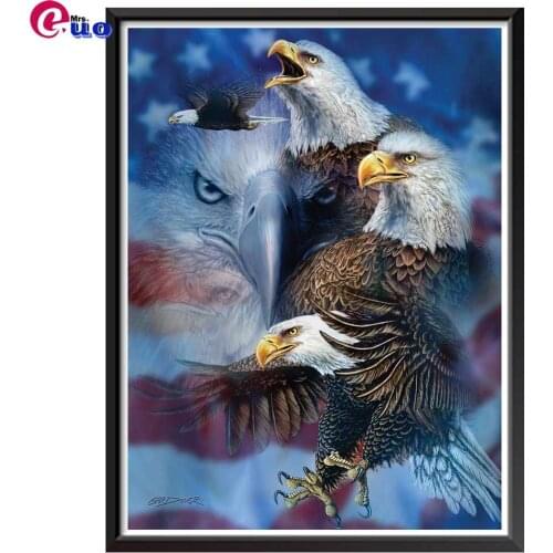 Patriotic eagle full round drill Embroidery diamond rhinestone painting cross stitch diamond mosaic animals birds home decor
