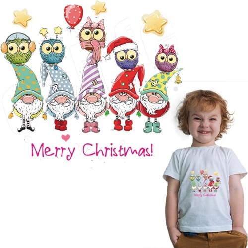 Christmas Custom Patch Iron On T-Shirt Dresses Thermal Sticker Patch New Diy Heat Transfer Garment Accessory Washable