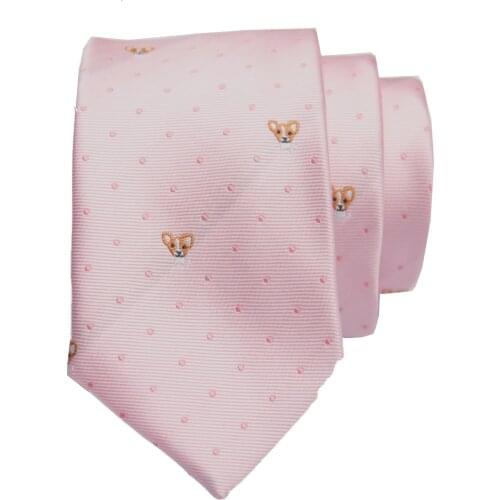 Pink pattern tie with fashion patterned skinny ties men 2020