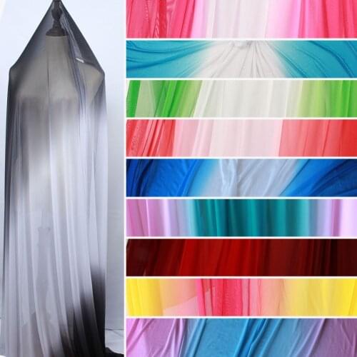 2 tone Gradient Stretchy Spandex Mesh Net Fabric Activewear Custume Chinese Hanfu Making elastic mesh BY YARD